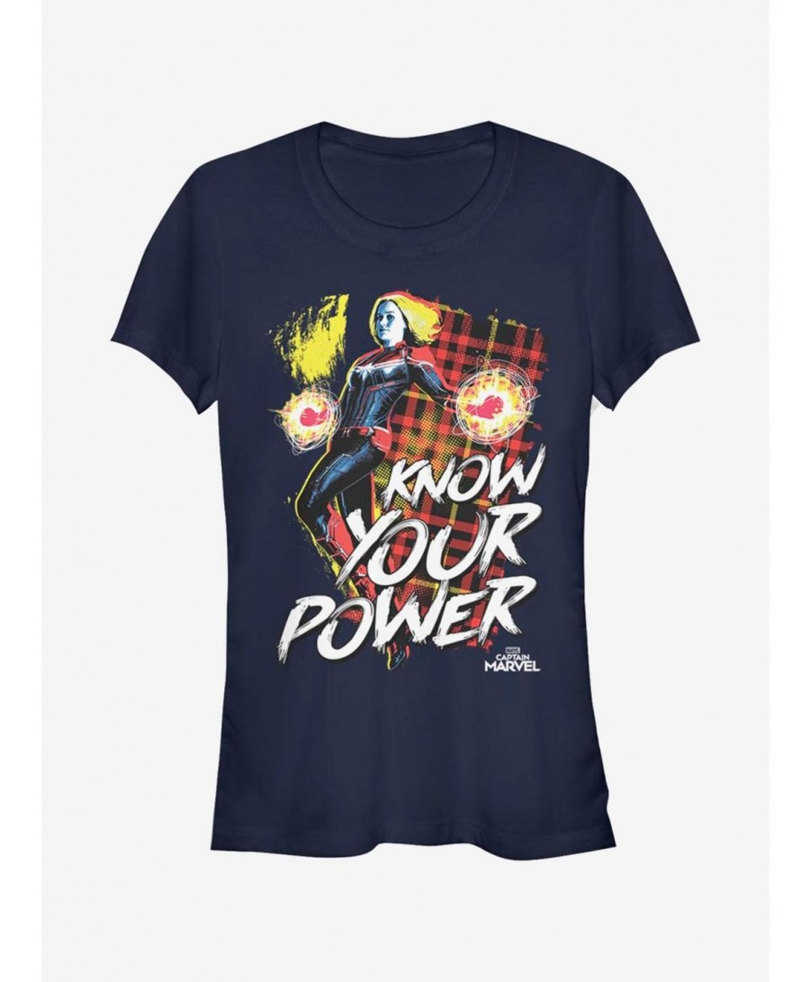 Premium Marvel Captain Marvel Know Power Girls T-Shirt $8.47 T-Shirts