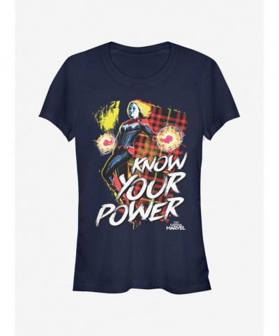 Premium Marvel Captain Marvel Know Power Girls T-Shirt $8.47 T-Shirts