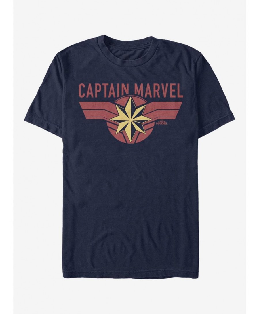 Huge Discount Marvel Captain Marvel Captain Gold Logo T-Shirt $7.89 T-Shirts