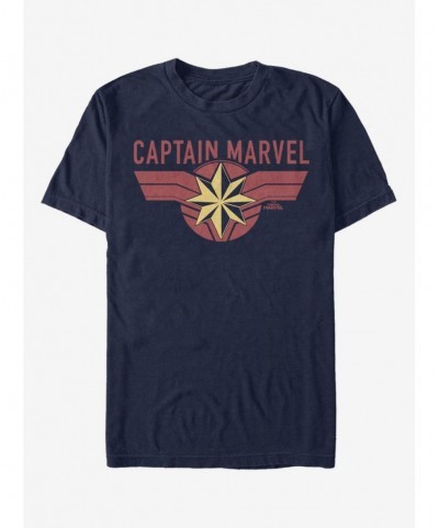 Huge Discount Marvel Captain Marvel Captain Gold Logo T-Shirt $7.89 T-Shirts