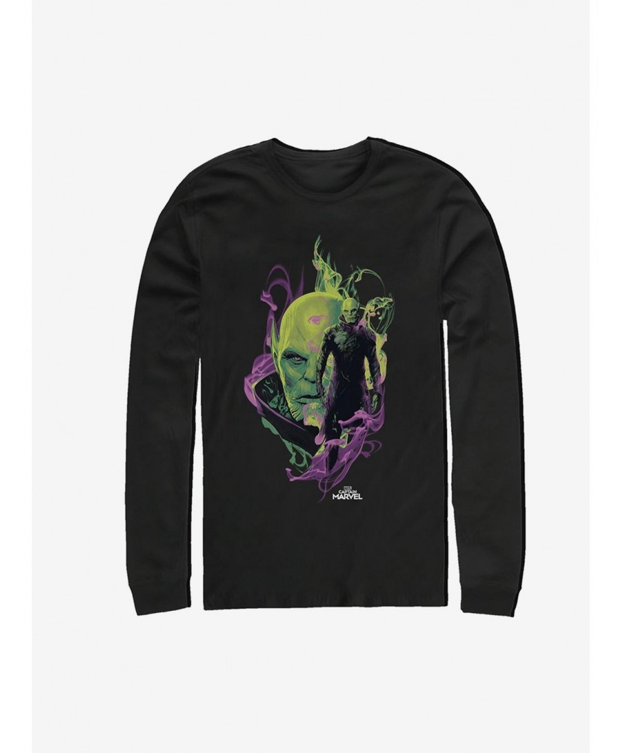 Exclusive Price Marvel Captain Marvel In Smoke Long-Sleeve T-Shirt $13.16 T-Shirts