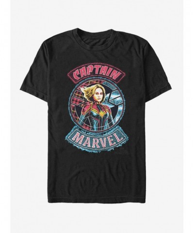 Hot Selling Marvel Captain Marvel Patches T-Shirt $9.08 T-Shirts