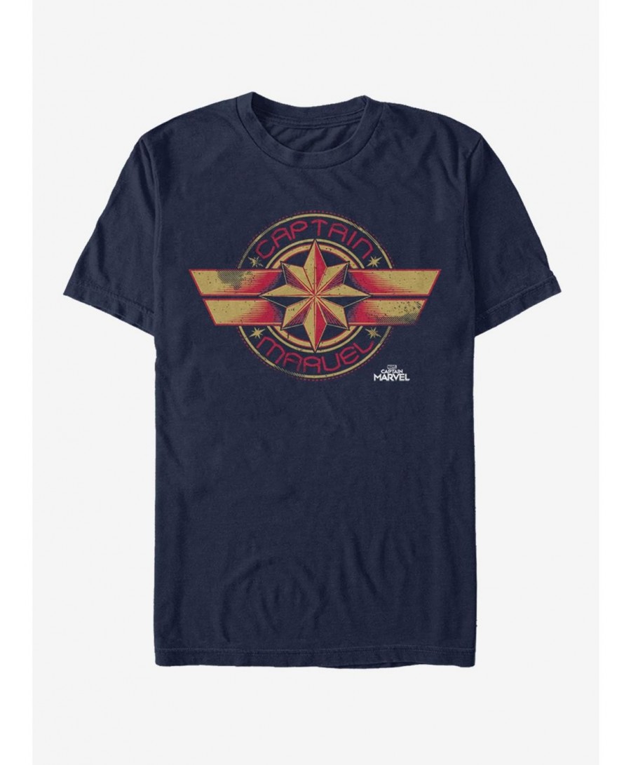 Pre-sale Discount Marvel Captain Marvel Badge T-Shirt $11.95 T-Shirts